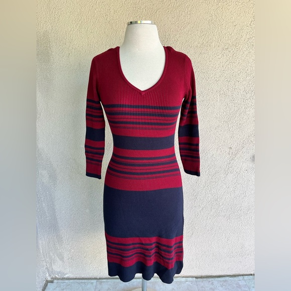 FRAICHE BY J Stripe Body-Con Sweater Dress - Picture 1 of 3